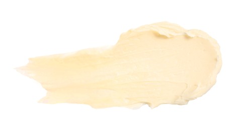 Photo of Tasty butter on white background, top view