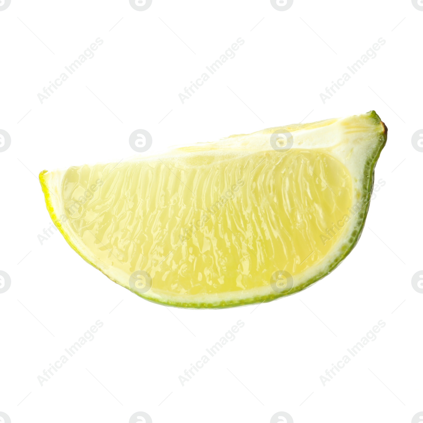 Photo of Slice of fresh green ripe lime isolated on white