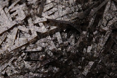 Photo of Chopped crispy nori sheets as background, top view