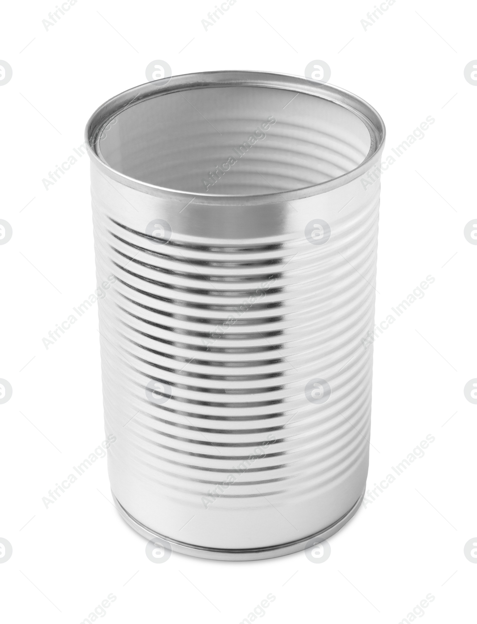 Photo of One open tin can isolated on white