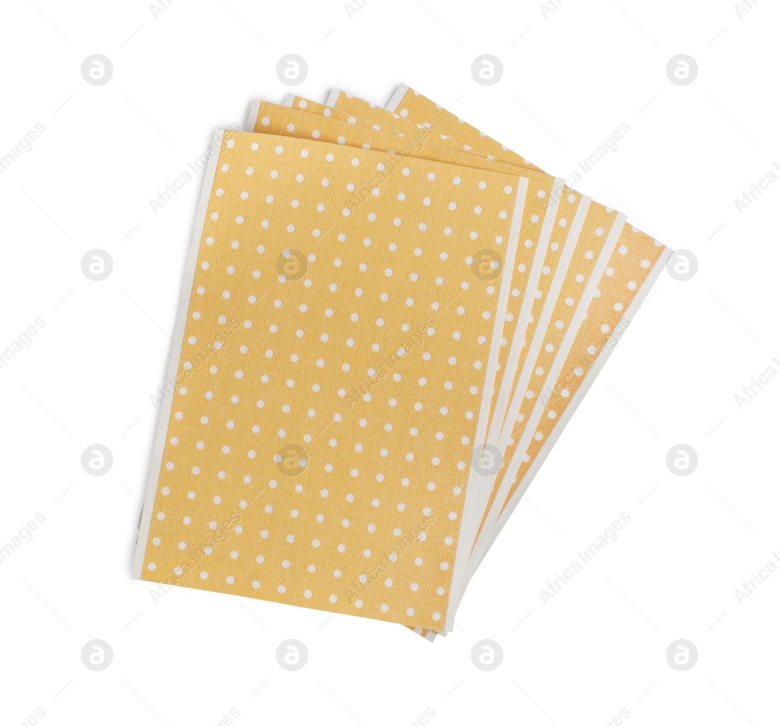 Photo of Pepper plasters isolated on white, top view