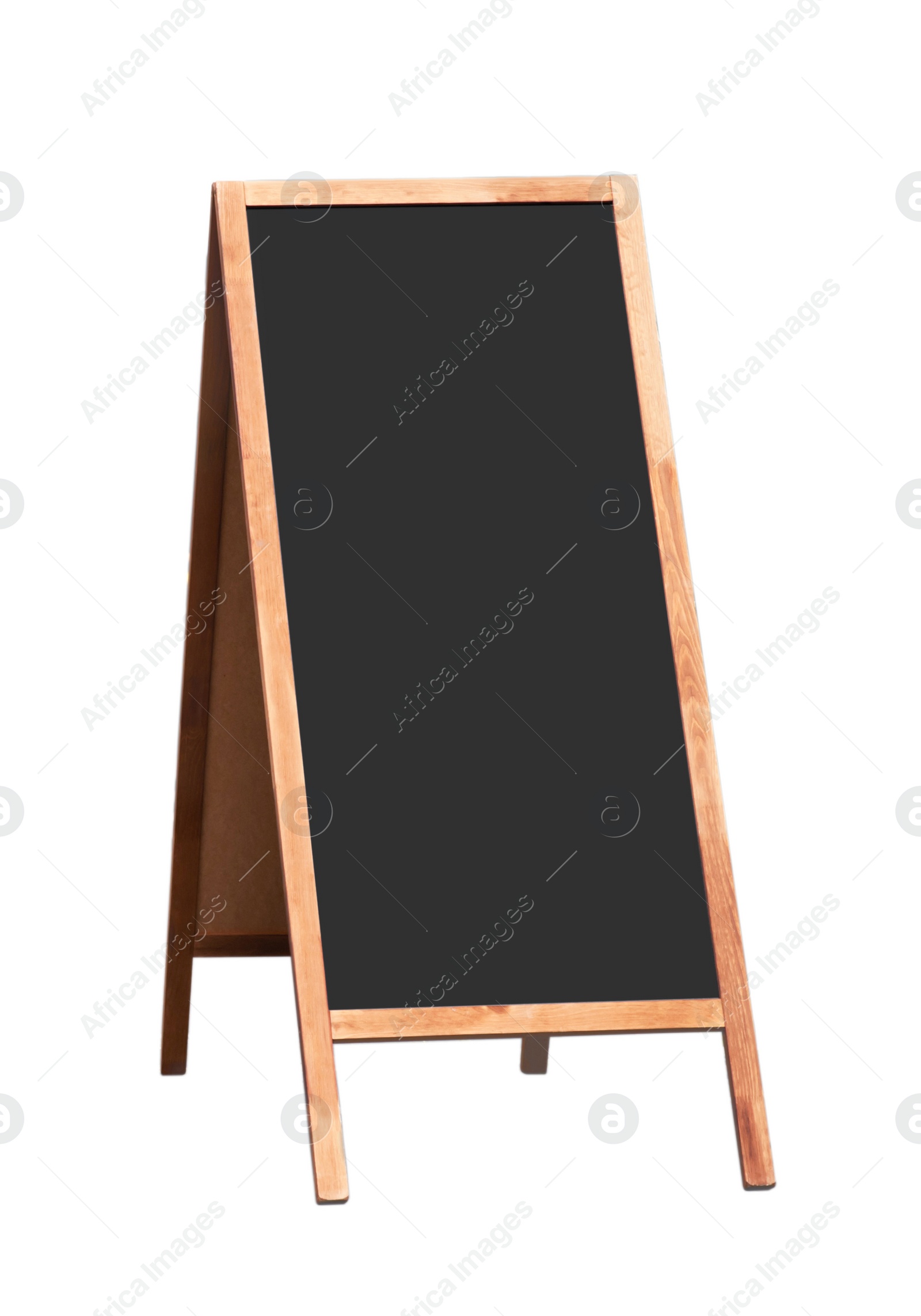 Image of Blank advertising A-board on white background. Mockup for design