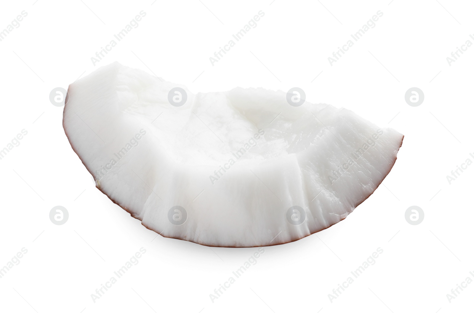 Photo of Piece of fresh ripe coconut isolated on white