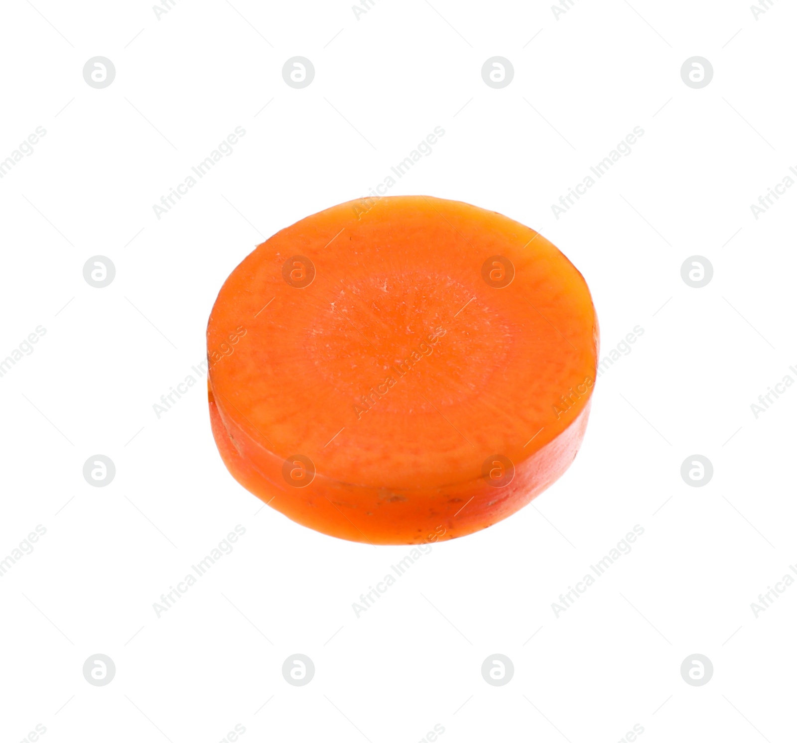 Slice of fresh ripe carrot isolated on white Photo of Slice of fresh ripe carrot isolated on white