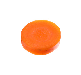 Photo of Slice of fresh ripe carrot isolated on white