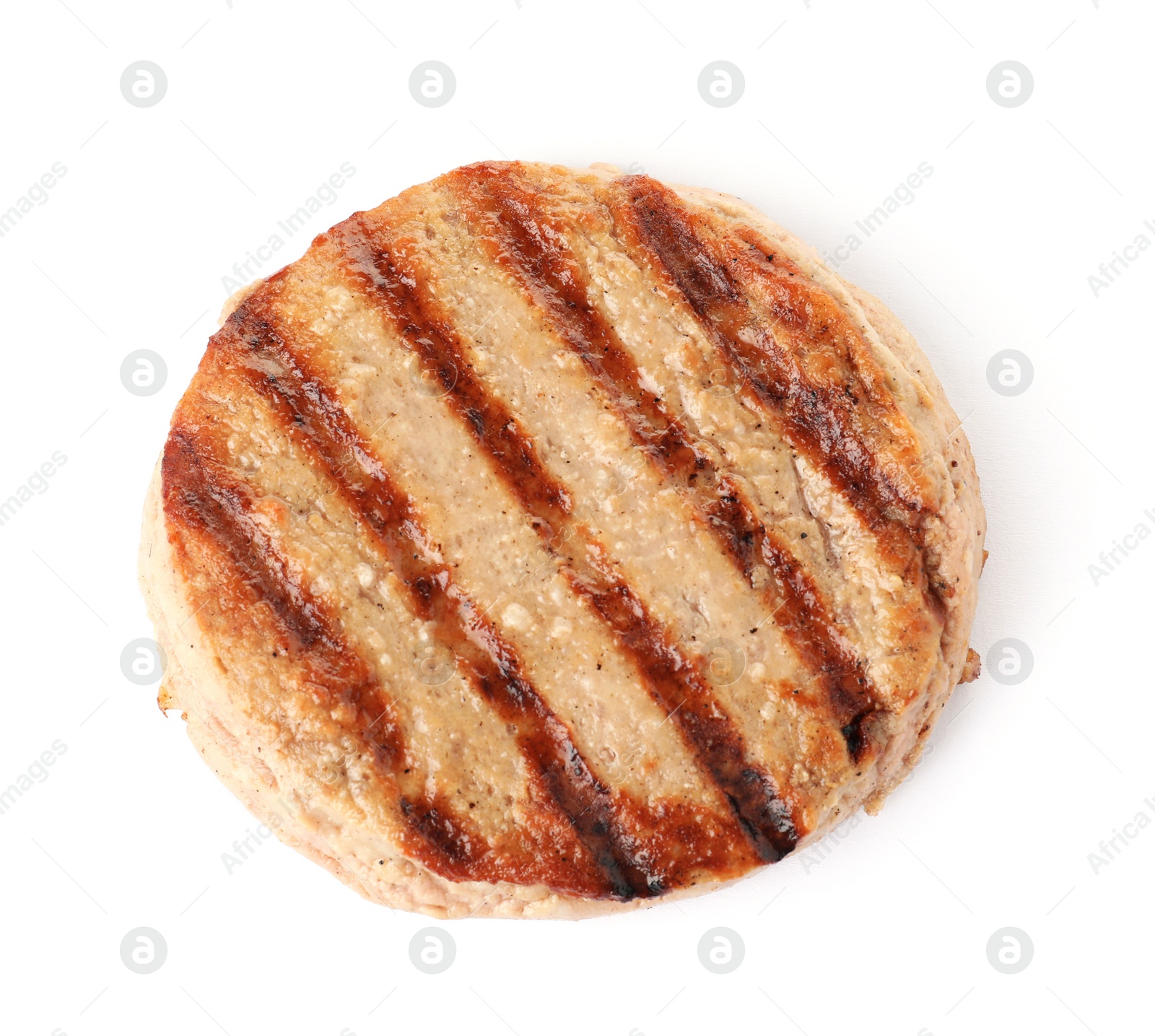 Photo of Tasty grilled burger cutlet isolated on white