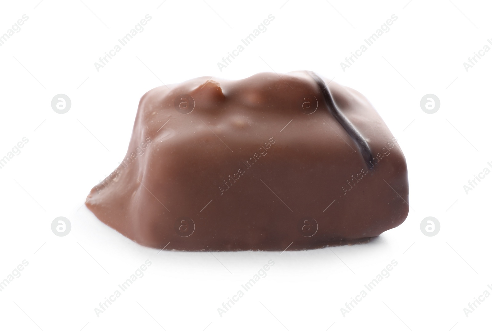 Photo of Delicious milk chocolate candy isolated on white