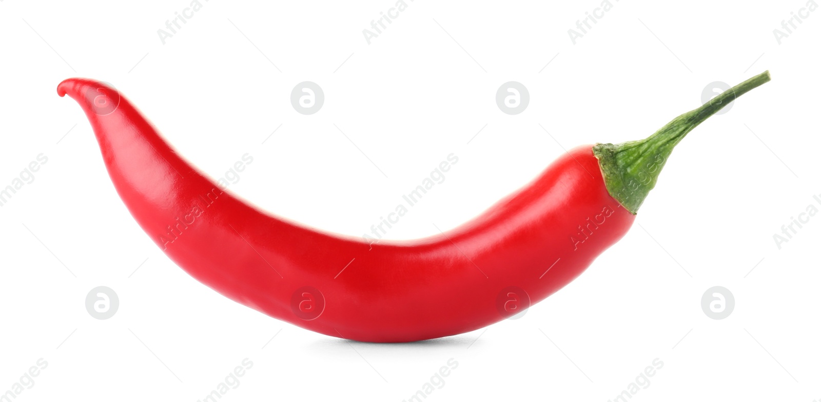 Photo of Ripe hot chili pepper on white background