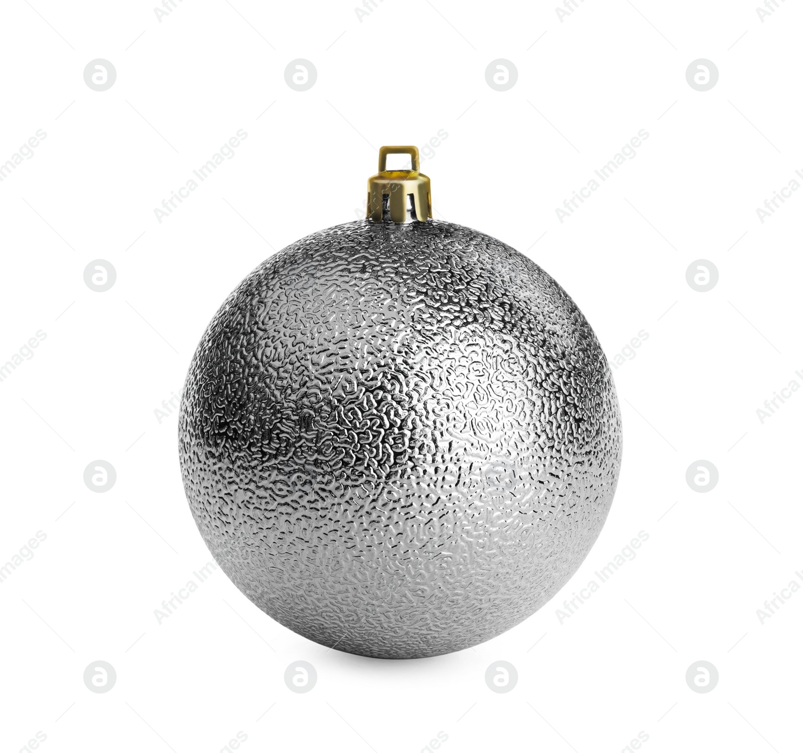 Photo of Beautiful silver Christmas ball isolated on white