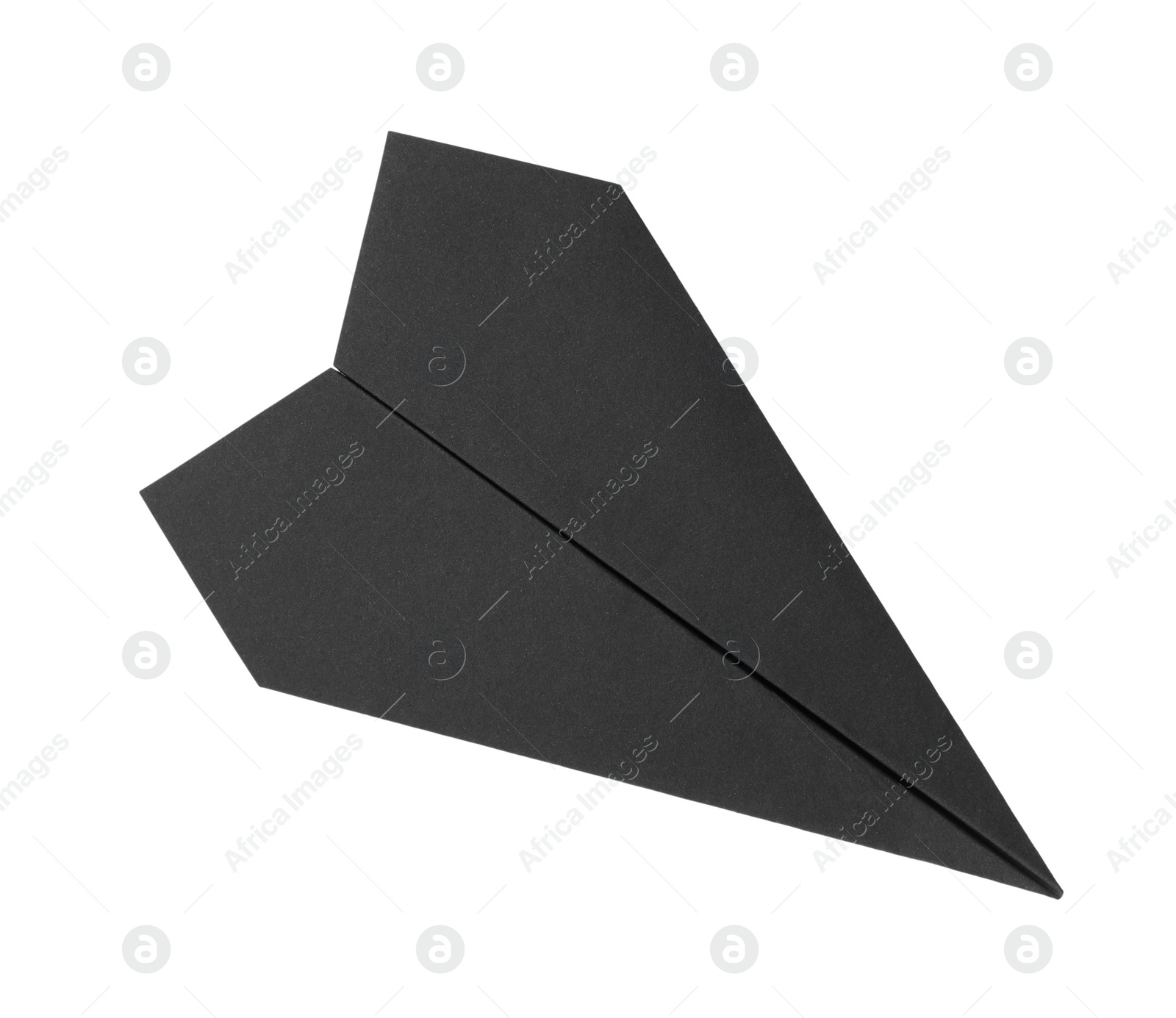 Photo of Handmade black paper plane isolated on white