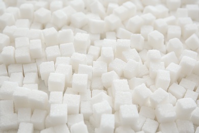 Photo of Refined sugar cubes as background