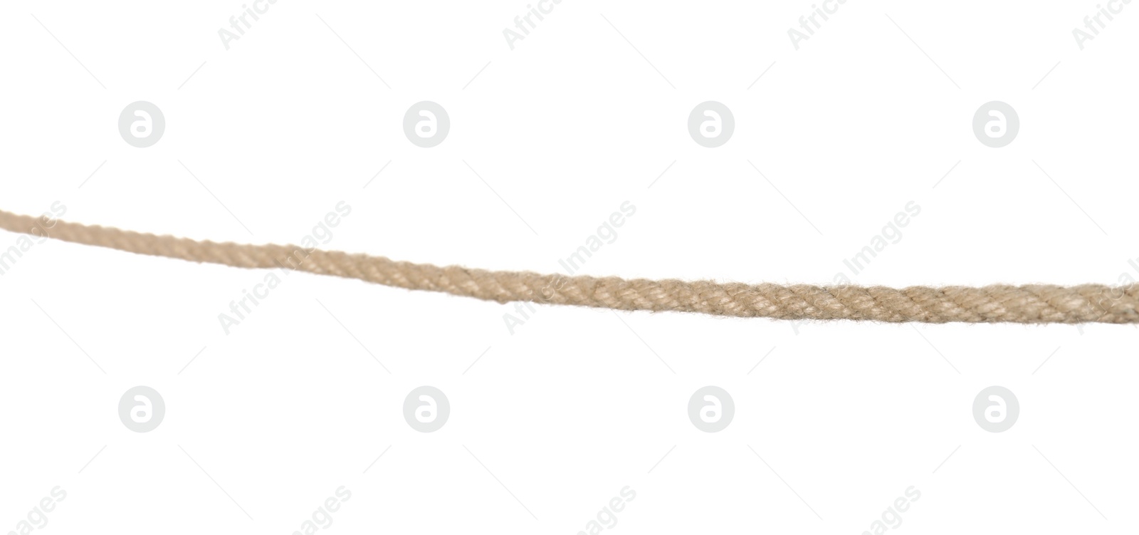 Photo of Old rope on white background. Simple design