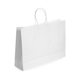 One paper bag isolated on white. Mockup for design