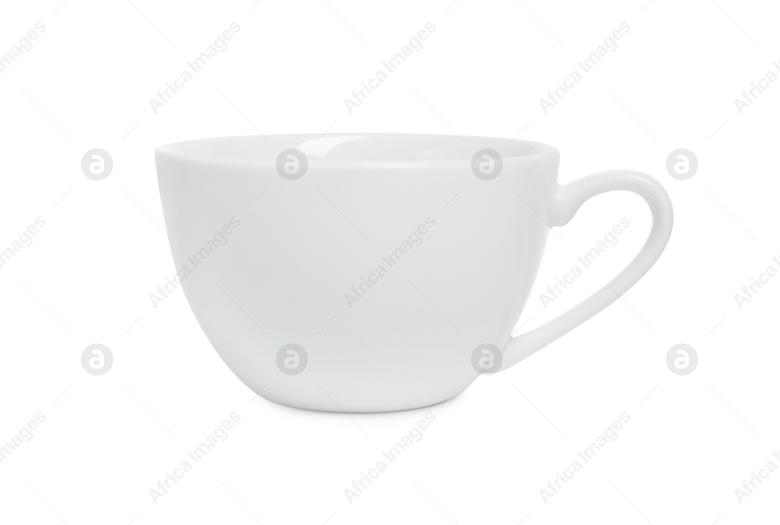 Photo of One new ceramic cup isolated on white