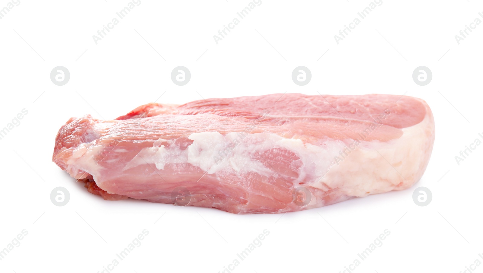 Photo of Piece of raw meat isolated on white