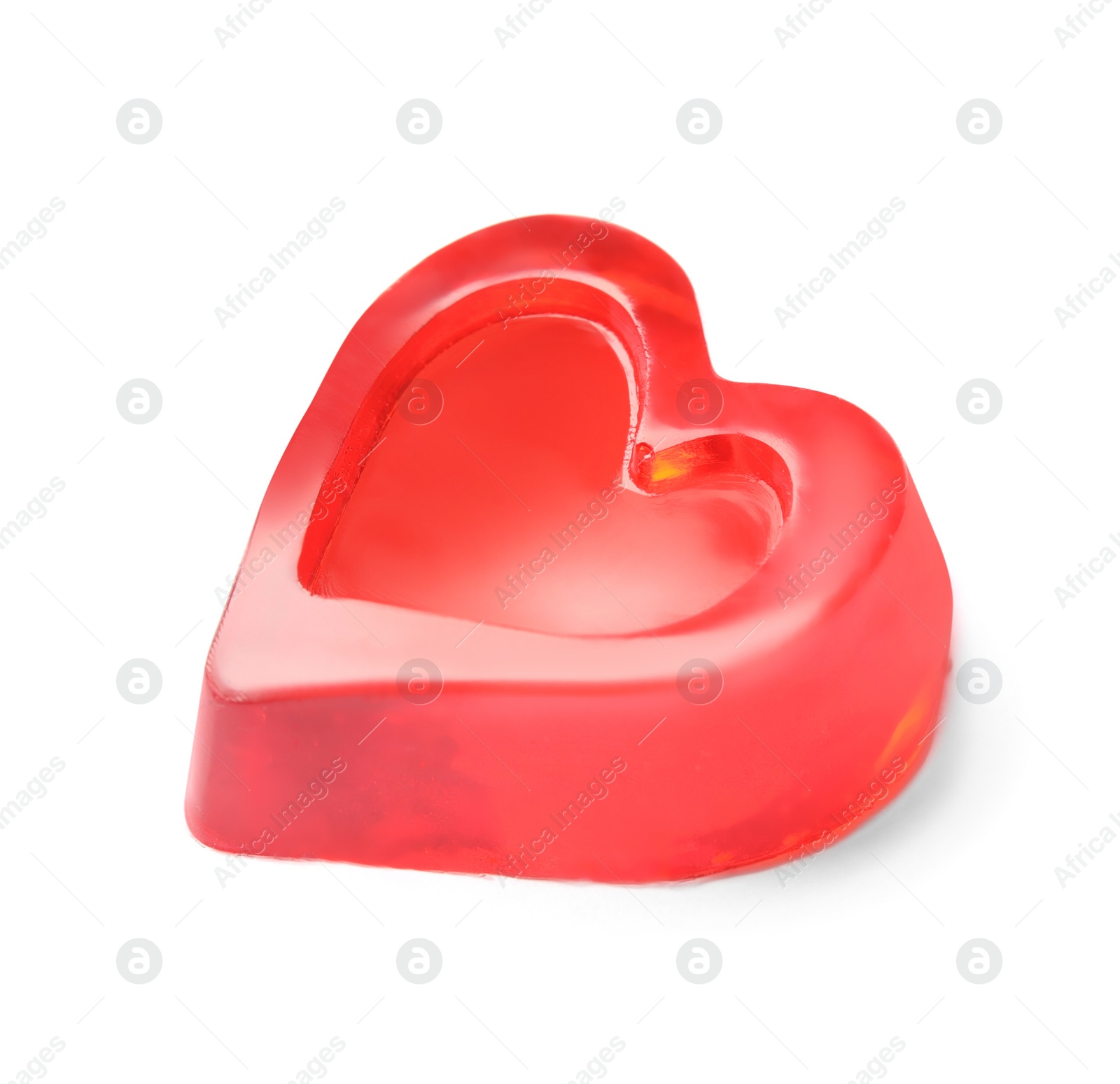 Photo of Sweet heart shaped jelly candy isolated on white