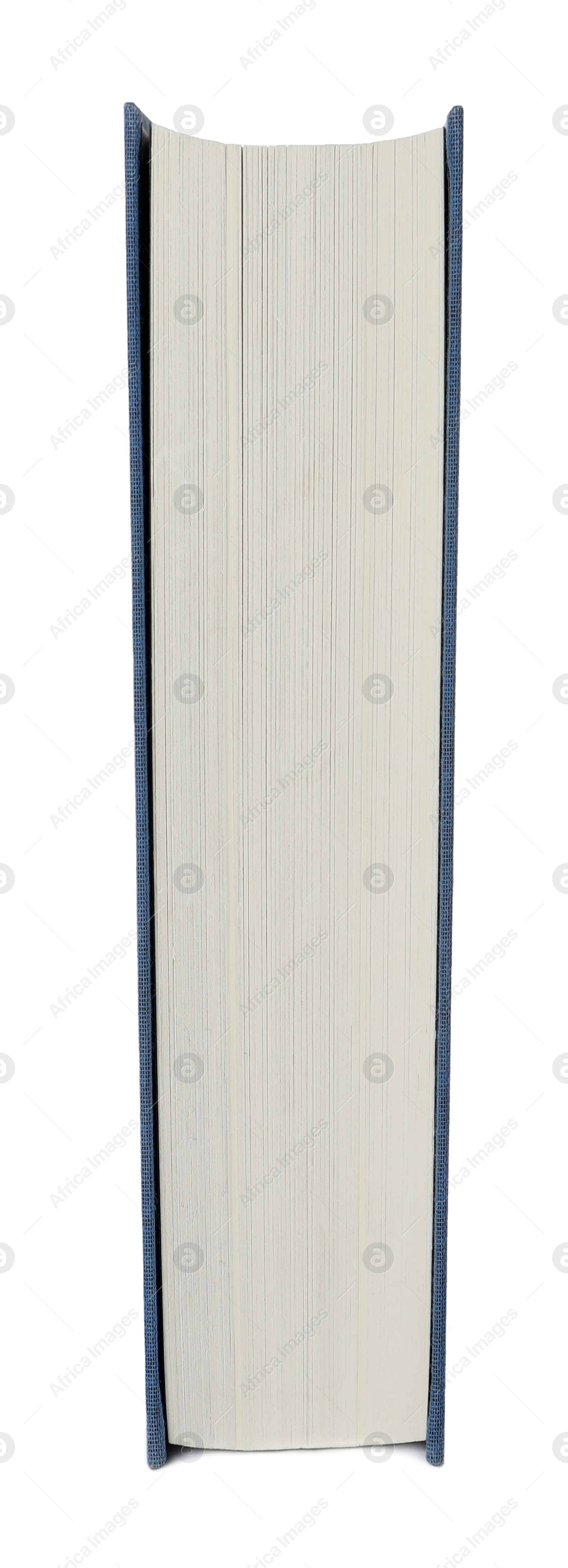 Photo of Closed book with brown hard cover isolated on white
