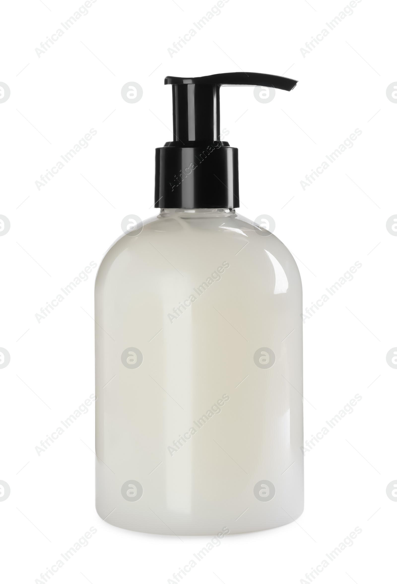 Photo of Bottle of liquid soap isolated on white