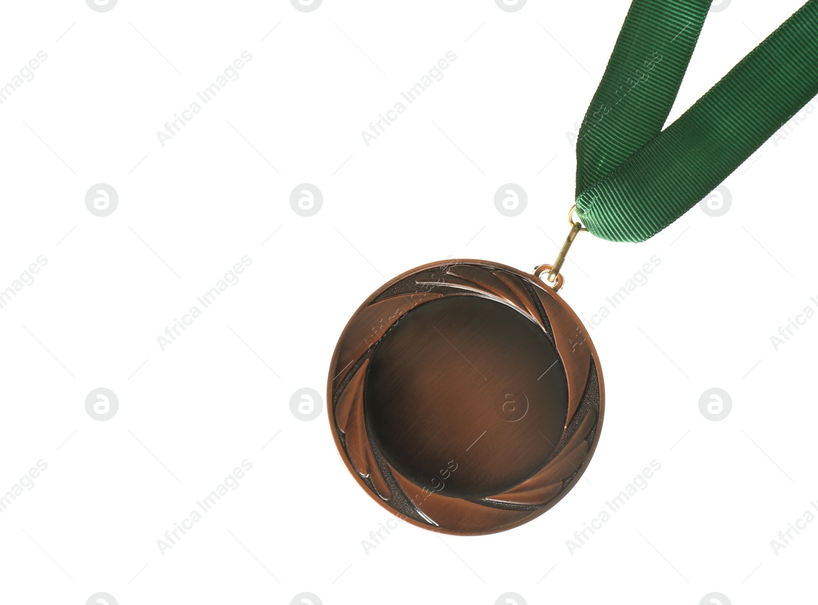 Photo of Bronze medal isolated on white. Space for design