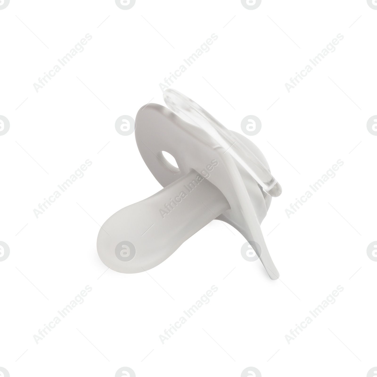 Photo of New grey baby pacifier isolated on white