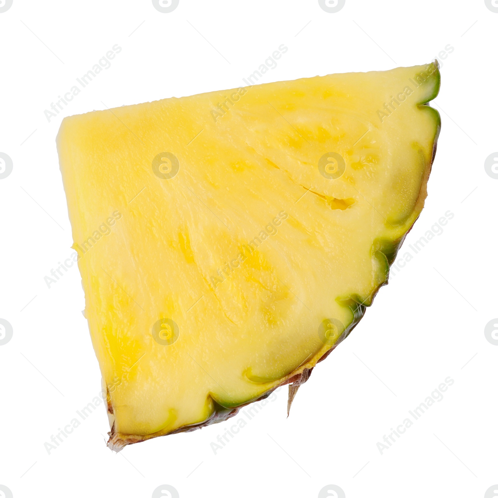 Photo of Slice of tasty ripe pineapple isolated on white