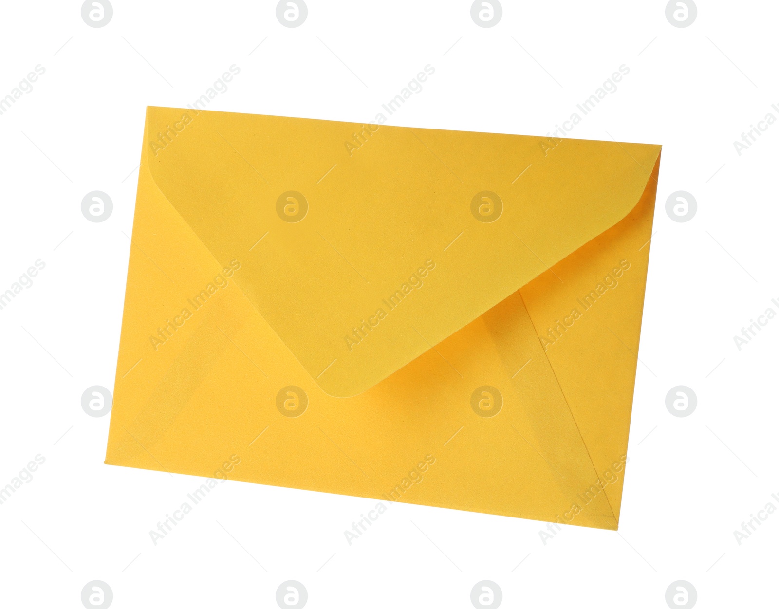 Photo of Yellow paper envelope isolated on white. Mail service