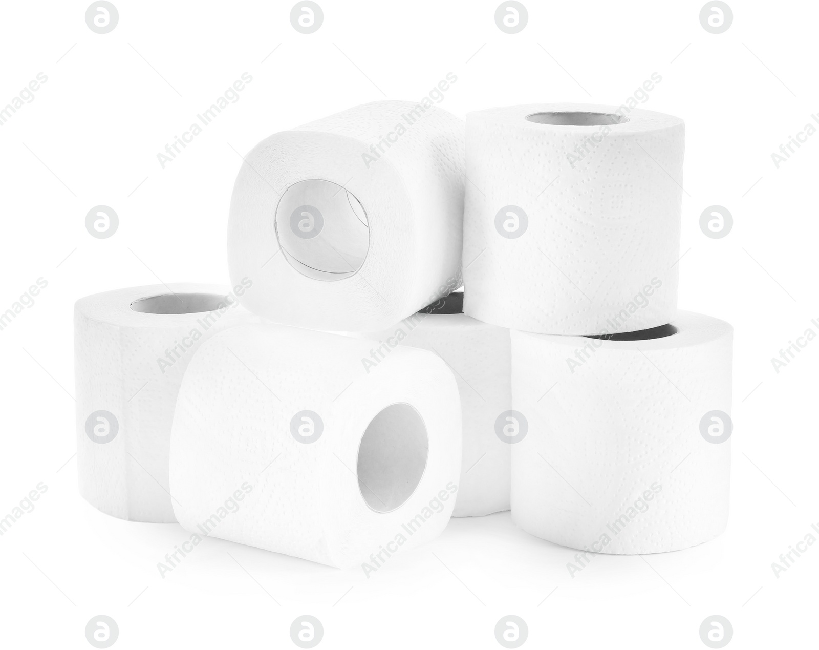 Photo of Soft toilet paper rolls isolated on white