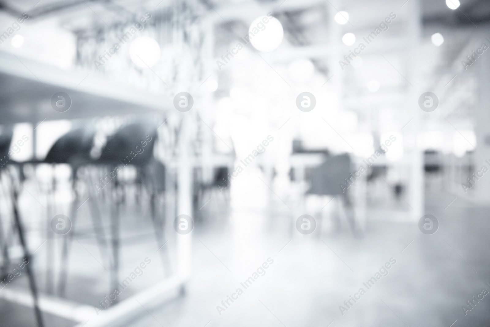 Image of Office interior. Blurred view of comfortable workspace