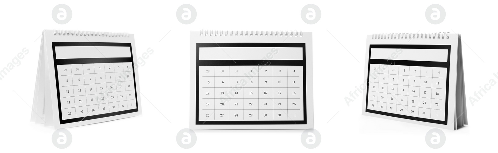 Image of Collage of paper calendar on white background