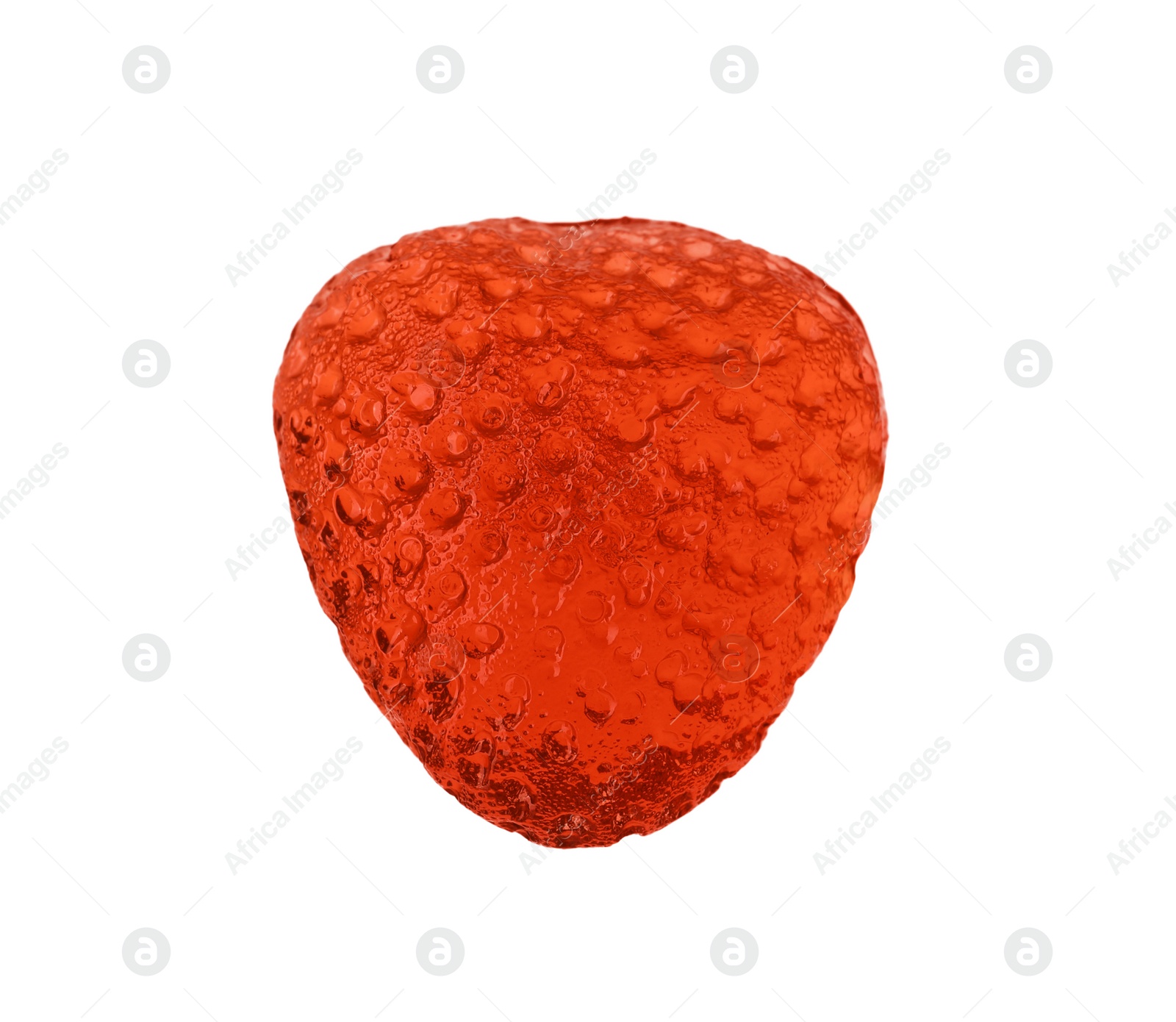 Photo of Delicious gummy strawberry candy isolated on white