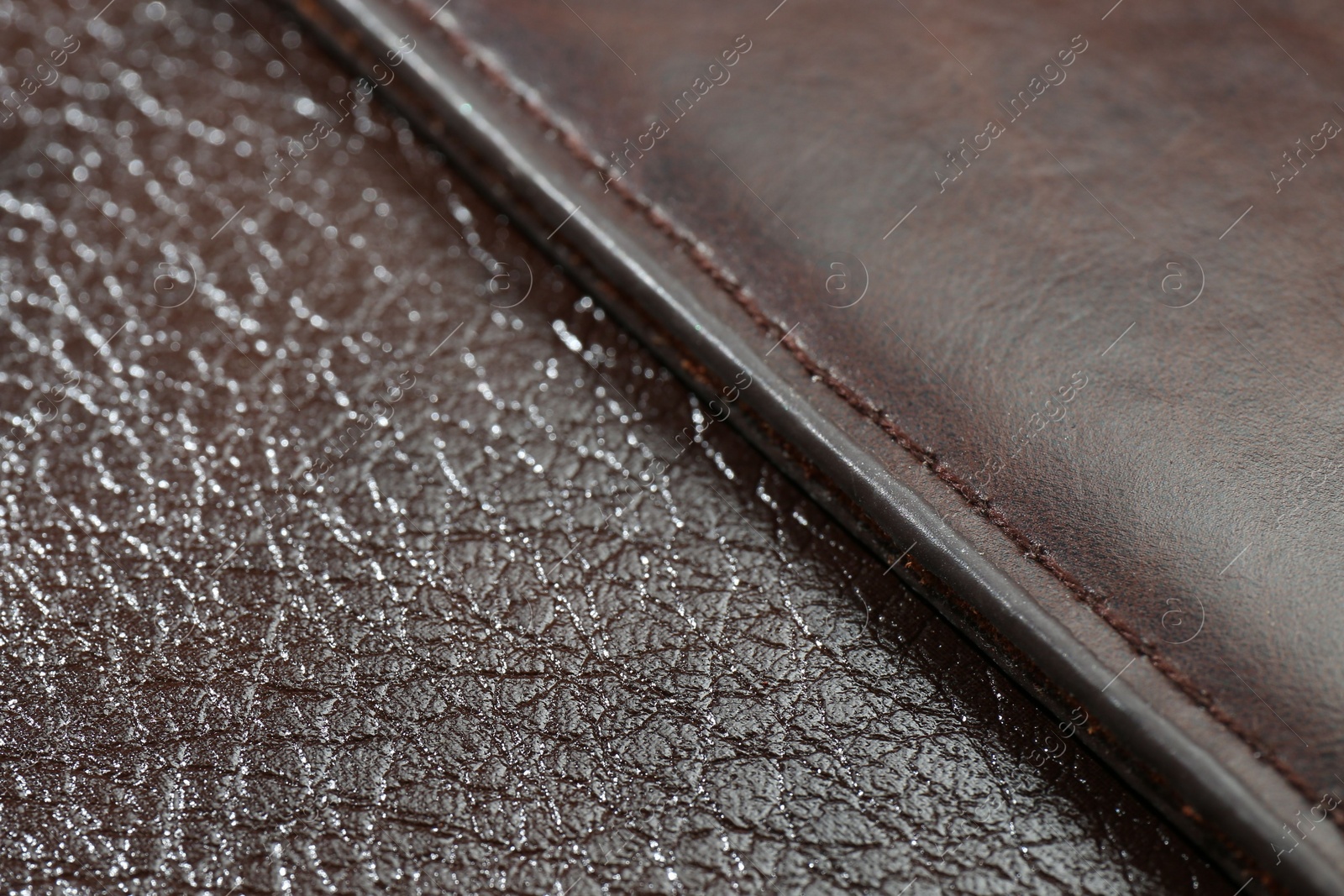 Photo of Texture of different leather as background, closeup