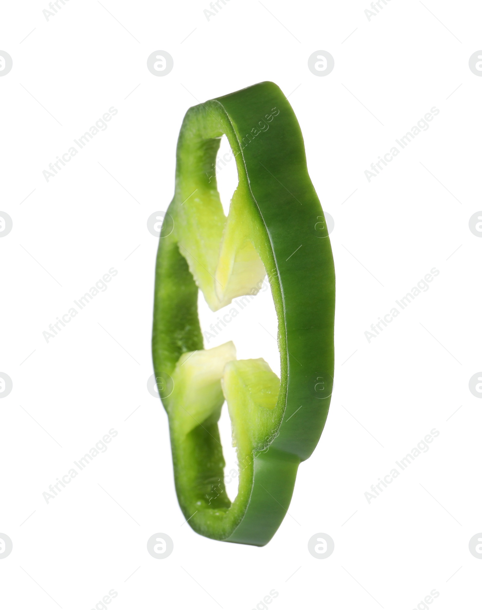 Photo of Slice of bell pepper for burger isolated on white