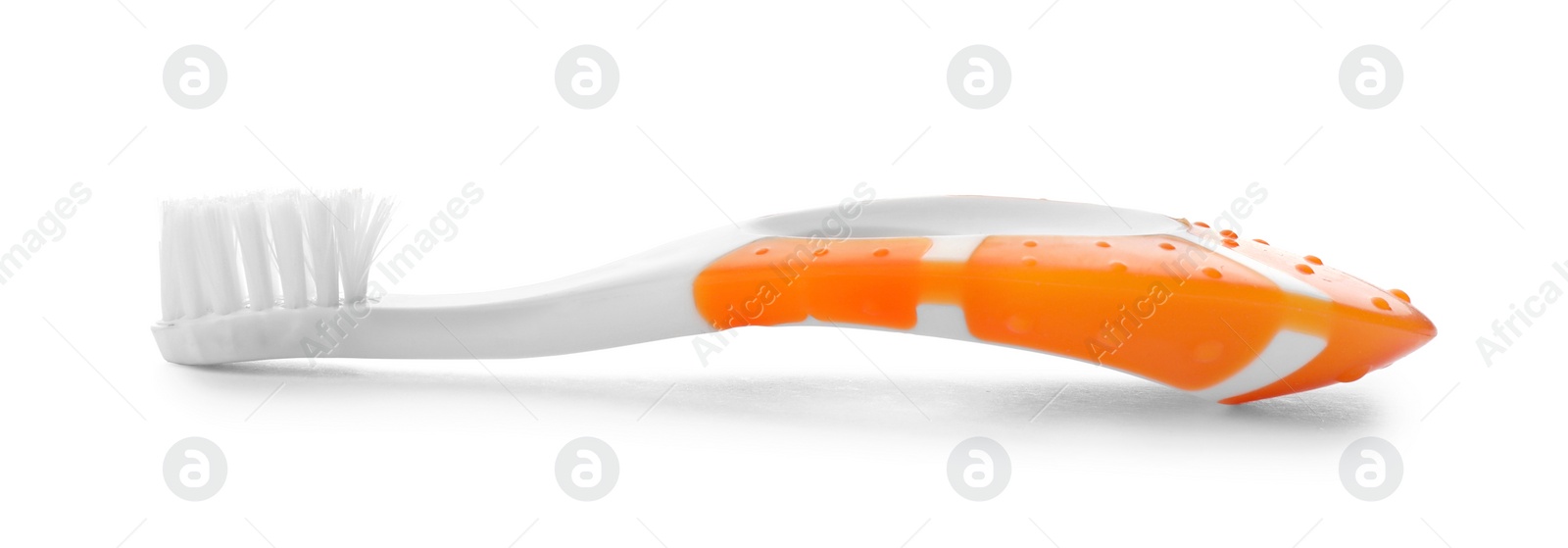 Photo of Manual toothbrush for child on white background. Dental care