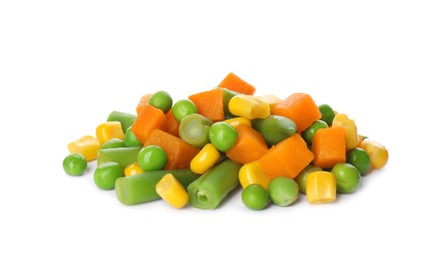 Mix of fresh vegetables on white background