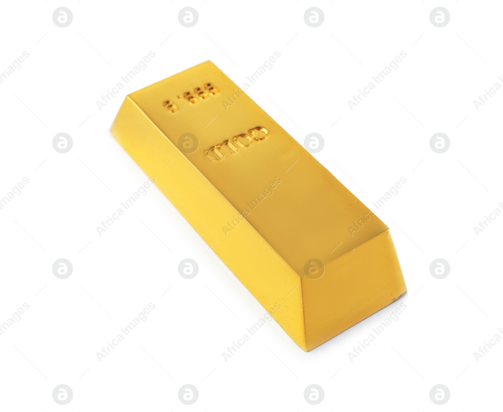 Photo of Precious shiny gold bar on white background