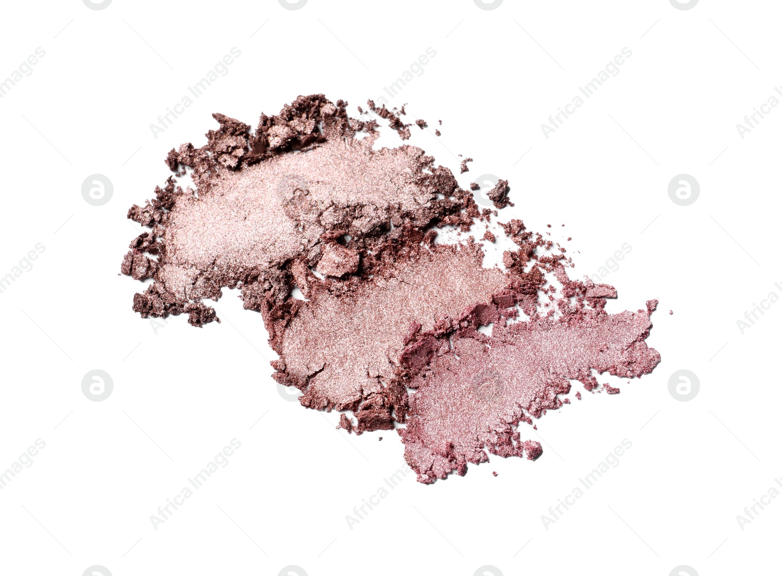 Photo of Crushed eye shadows on white background. Professional makeup product