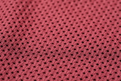 Photo of Texture of burgundy fabric as background, closeup