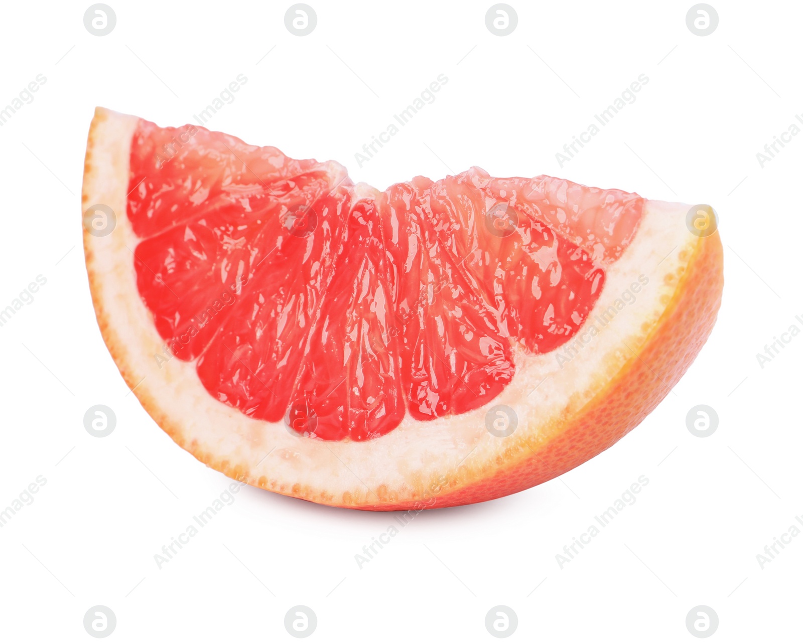 Photo of Citrus fruit. Slice of fresh grapefruit isolated on white