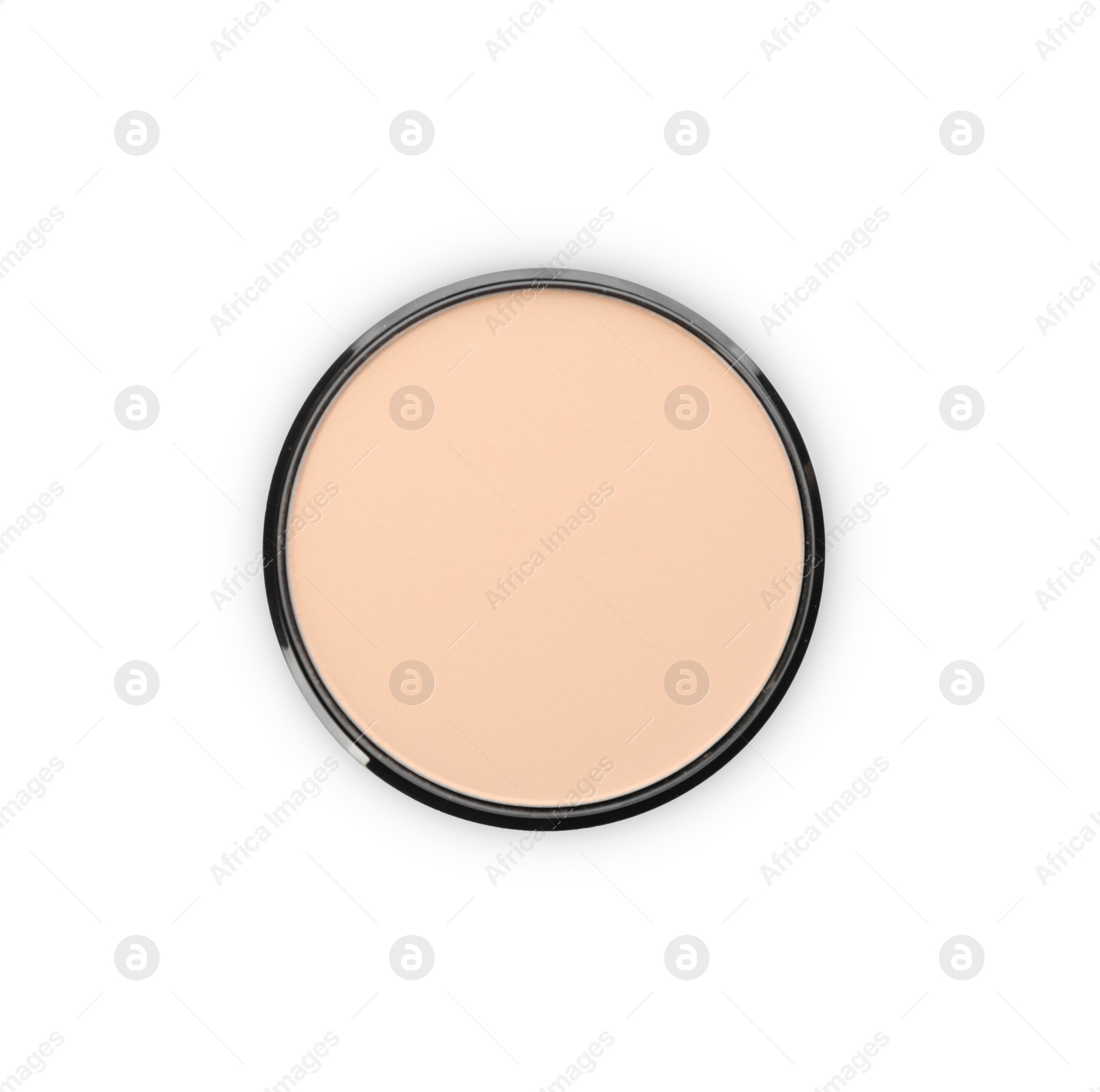 Photo of Face powder isolated on white, top view. Makeup product