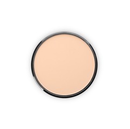 Photo of Face powder isolated on white, top view. Makeup product