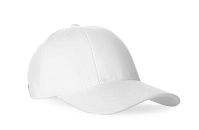 Photo of One stylish baseball cap isolated on white