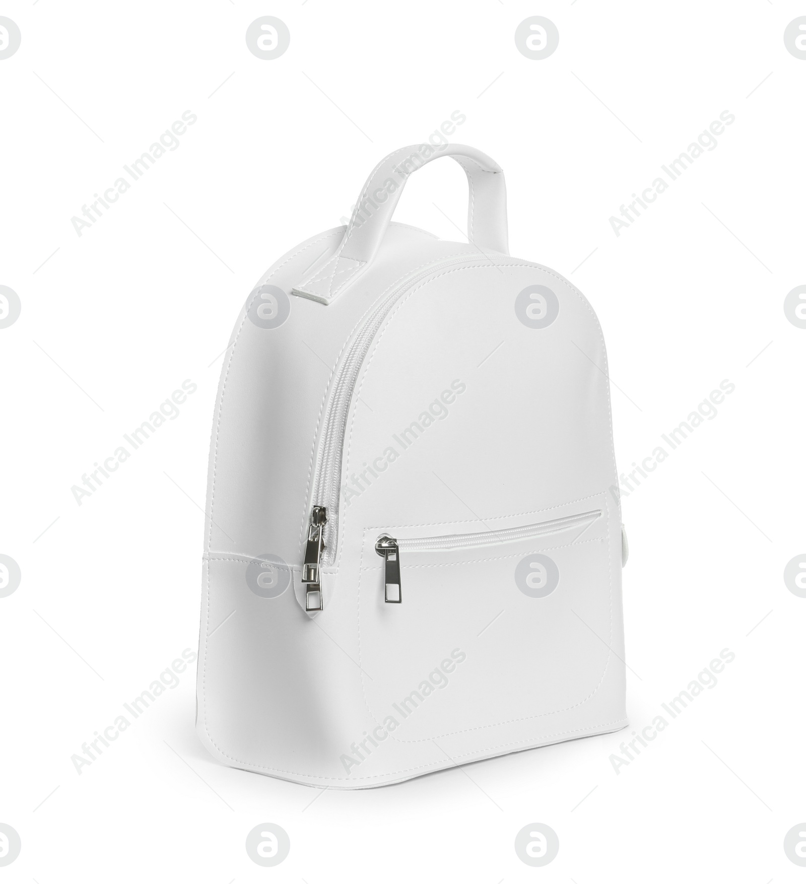 Photo of Fashionable women's backpack isolated on white. Stylish accessory