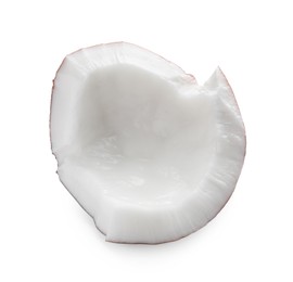 Piece of fresh ripe coconut isolated on white