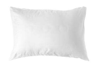 Photo of Blank soft pillow on white background