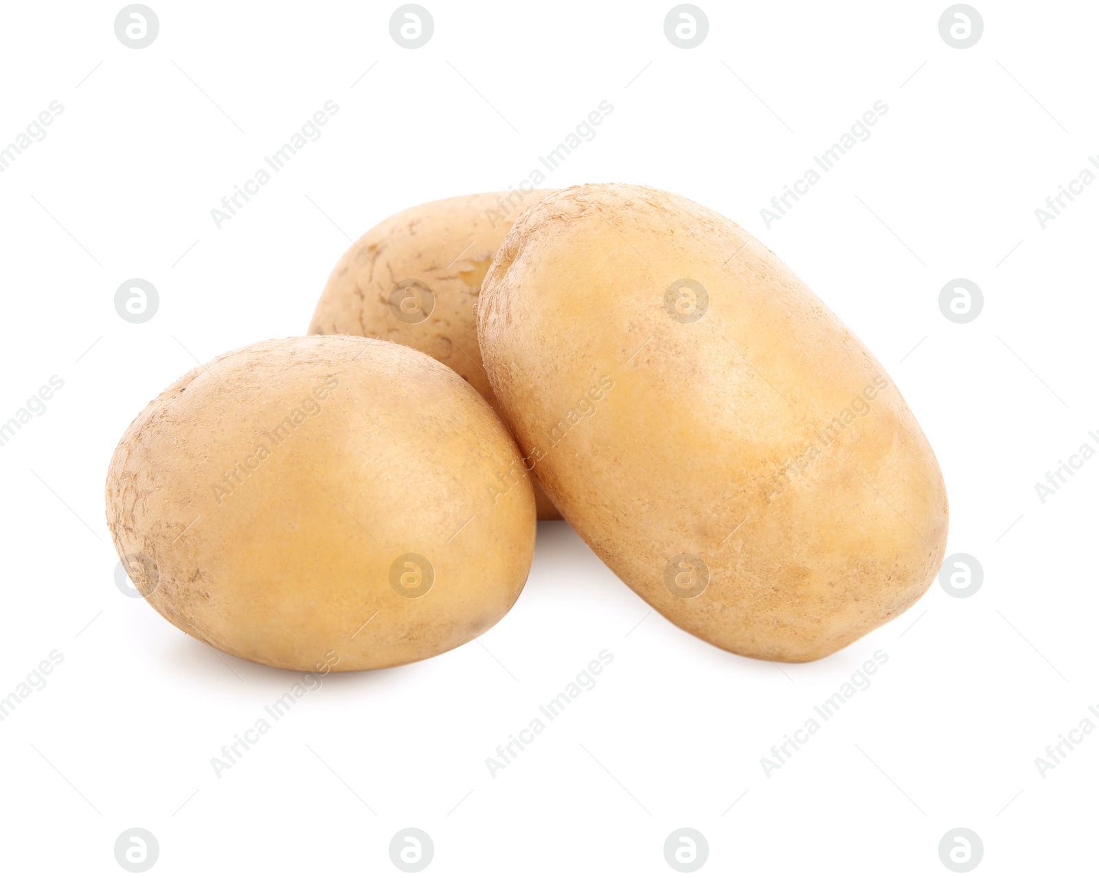 Photo of Tasty fresh organic potatoes on white background