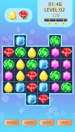 Illustration of Colorful diamonds in grid, illustration. Virtual computer game 