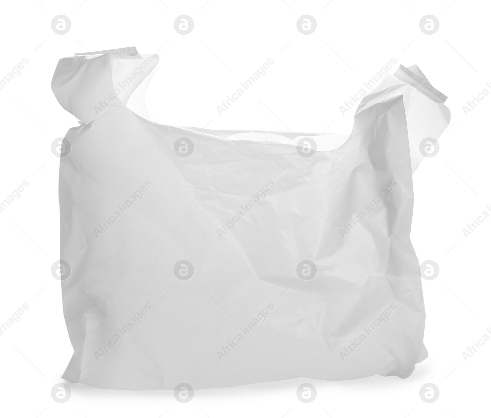 Photo of Clear disposable plastic bag isolated on white