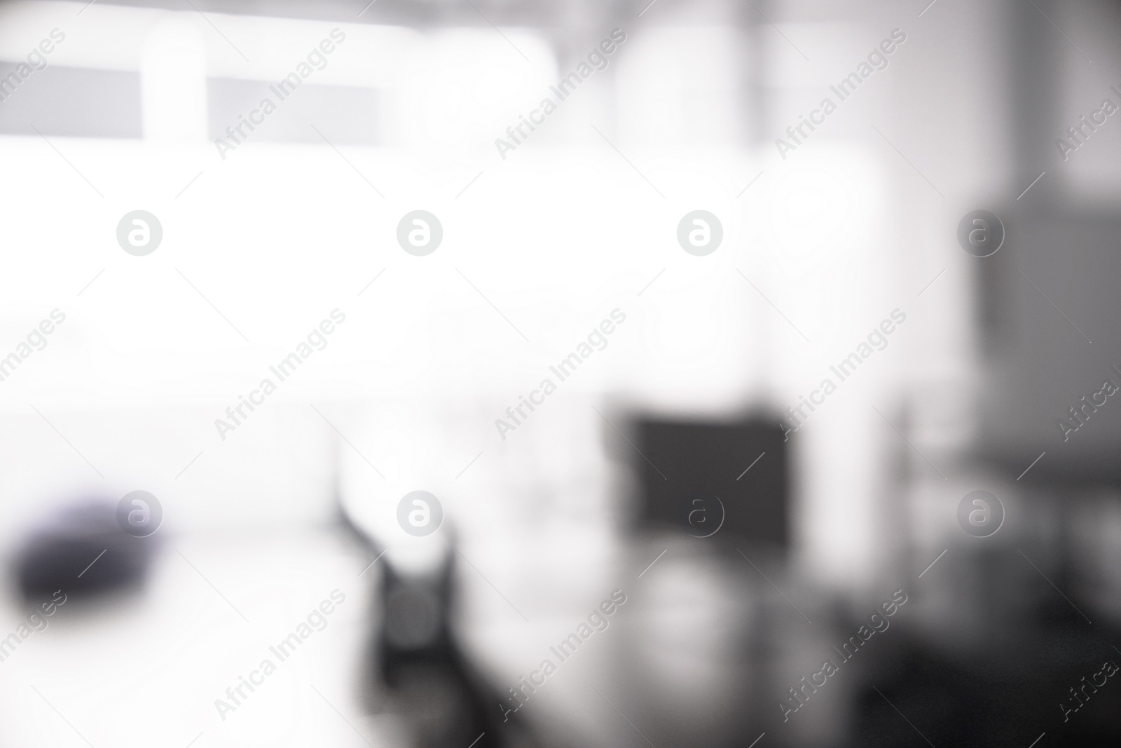 Image of Office interior. Blurred view of comfortable workspace