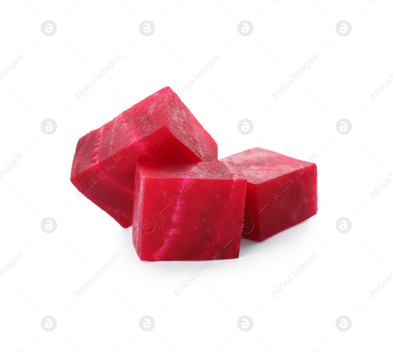 Photo of Cut fresh red beet on white background