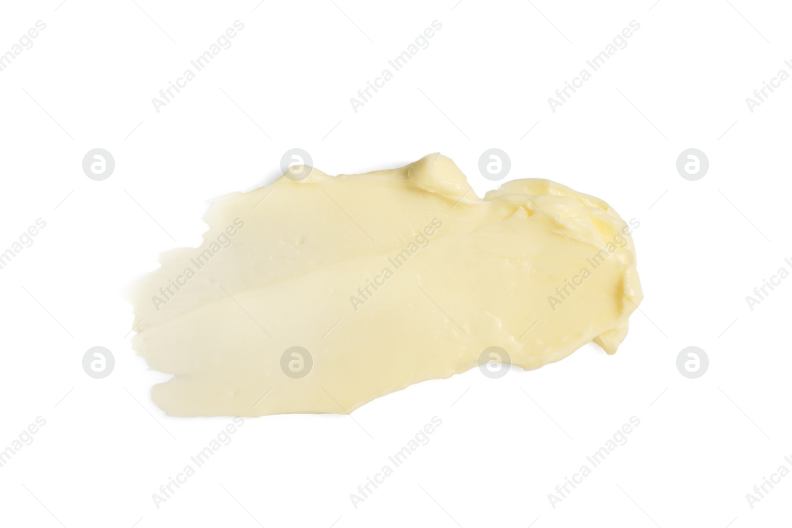 Photo of Tasty butter on white background, top view